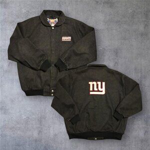 Jeff Hamilton Faded Black New York Giants Bomber Jacket – Large